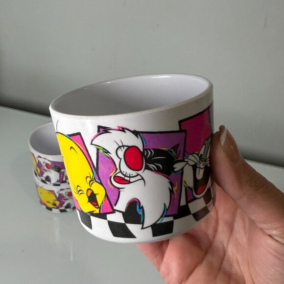 Vintage Looney Tunes 1994 Zak Designs Plates Bowls Cups Tweety Taz Daffy Bugs - Picture 5 of 16